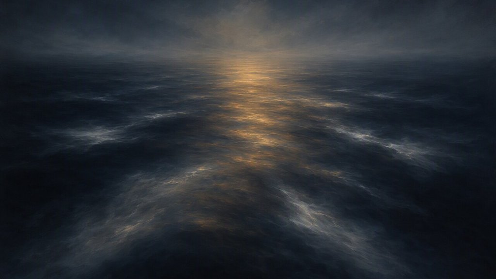 A long, even amber current runs toward the horizon while short bright streaks flare beside it and fade
